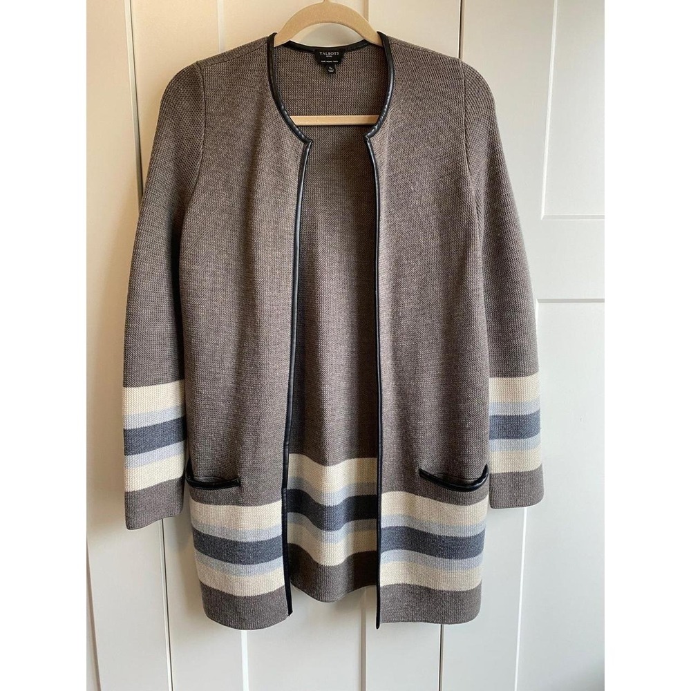 Talbots Cardigan Small Petite Women Merino Wool Sweater Open Knit sku5